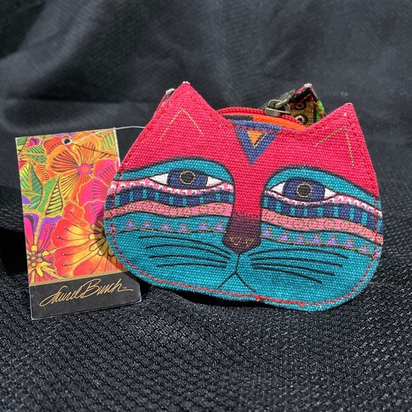 Laurel Burch cat coin purse with clip - Picture 1 of 6